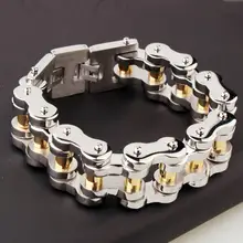 Высокое качество из нержавеющей стали золотой и серебряный цвет браслет для велосипедной цепи 220 мм мужской браслет цепочка браслет бижутерия