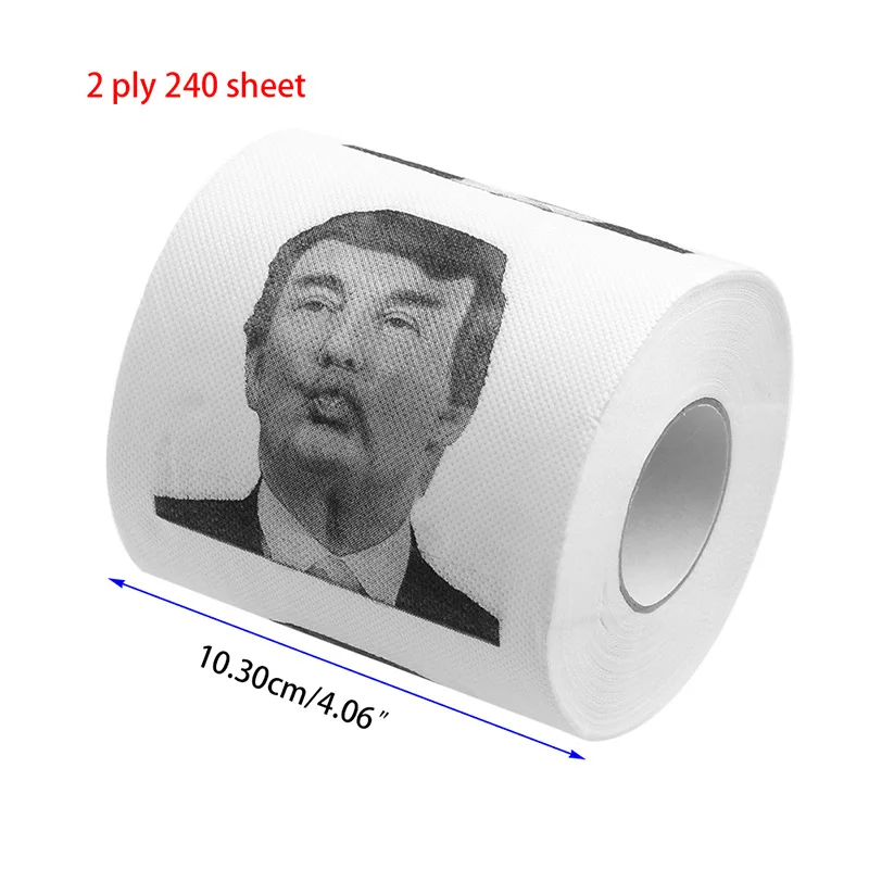 2 слоя печатных Клинтон Дональд Трамп доллар Юмор Туалет Бумага подарок дампа смешной кляп рулон санитарно Бумага туалетная бумага