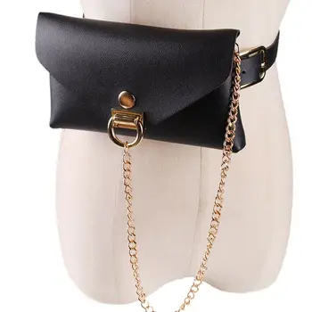 

Fashion Women's Snakeskin Pattern Leather Waist Fanny Belt Pack Shoulder Bag Chain Phone Purse for Girls Women C90E