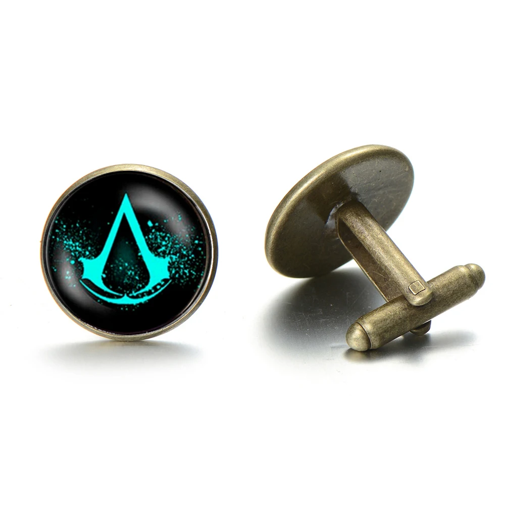 Style 4 SONGDA модные Assassins Creed Запонки Высокое качество стекло время драгоценный камень круглые запонки пуговицы Панк мужские рубашки костюм манжеты аксессуары - Окраска металла: Style 4