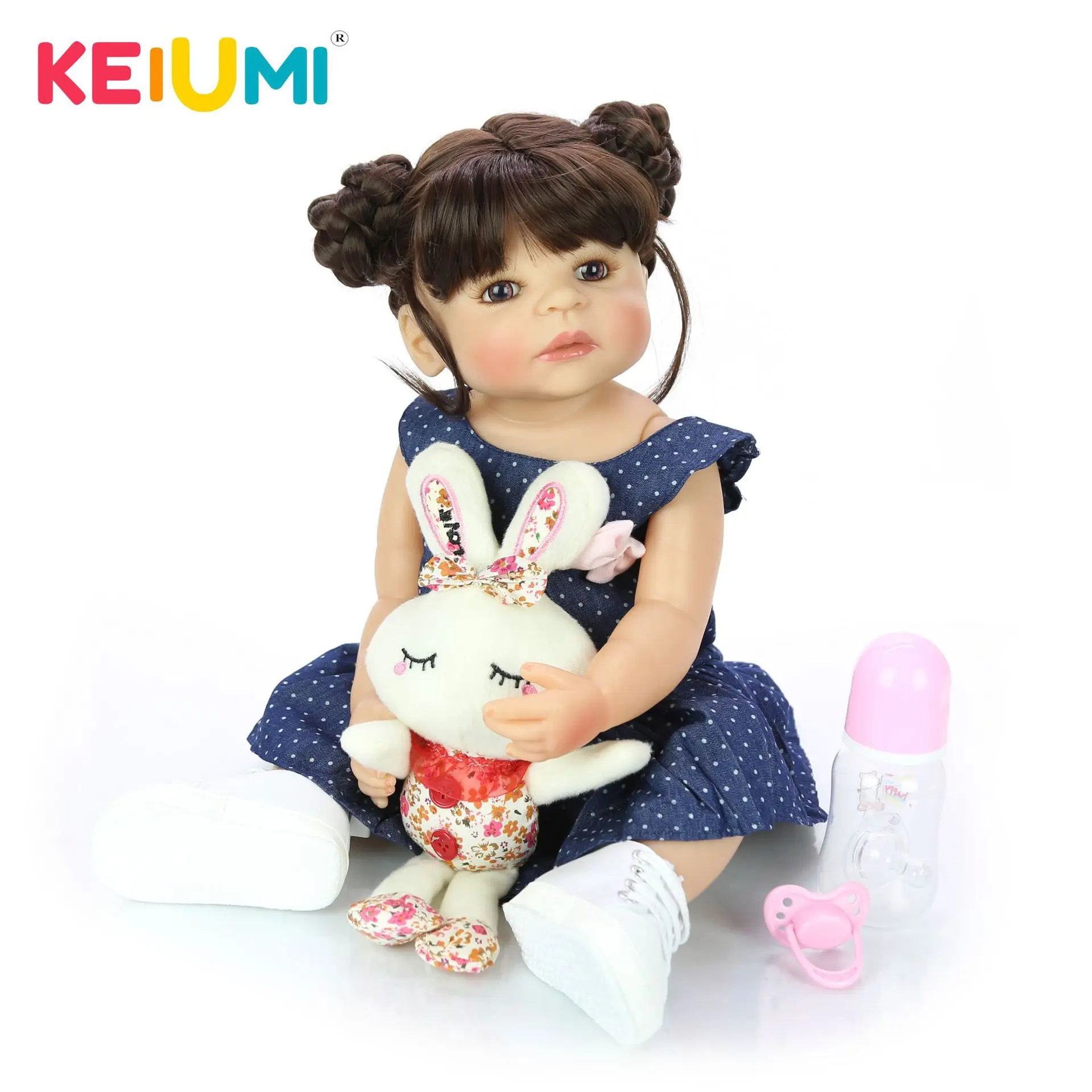  Keiumi 22-Inch All Silica Gel Reborn Baby Doll Reborn Baby GIRL'S Model Infant Safe Non-toxic