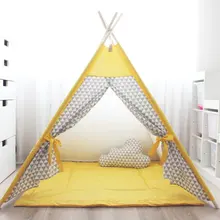 Детская палатка, игровой домик для помещений, индийская складная детская тканевая игрушка, звезда, ультра большой дом, желтый