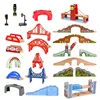 Wooden Train Track Bridge Wooden Railway Set Accessories Racing Tracks Fit For Thomas Educational Toys For Kids 1