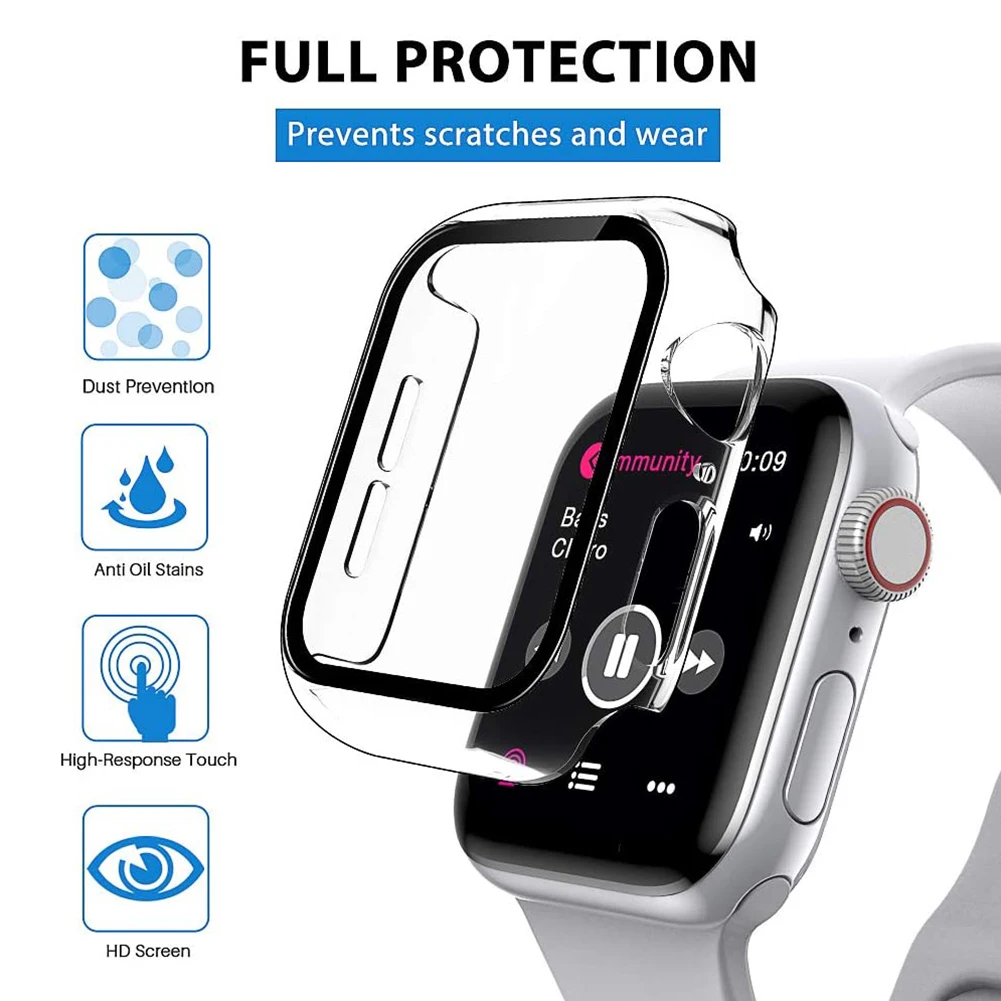 2X Tempered Glass Screen Protector For Apple Watch Series 6 5 4 SE 44mm 40mm 42mm 38mm iwatch 38 40 42 44 mm Film Protection | Электроника