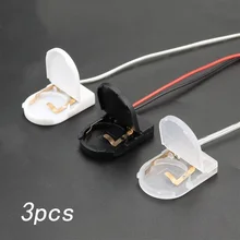 

Black 3V battery storage box 1 pack CR2032 button battery socket bracket cover with switch