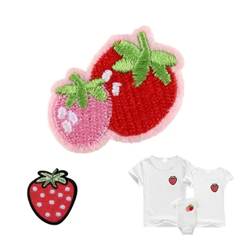 

Iron on patches for clothing Mask strawberries naszywki embroidery fruit patch custom clothes stcikers applique parches