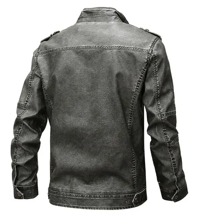Мужская кожаная куртка больших размеров, пальто для мужчин, осенне-зимние винтажные мотоциклетные куртки, верхняя одежда, классические Байкерские Куртки из искусственной кожи, мужские куртки
