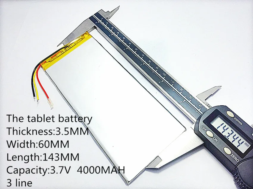 3 провода 3,7 V, 4000 mAH, 3560143 полимерный литий-ионный/литий-ионный аккумулятор для планшетных ПК, сотового телефона, динамика, планшетных ПК батареи