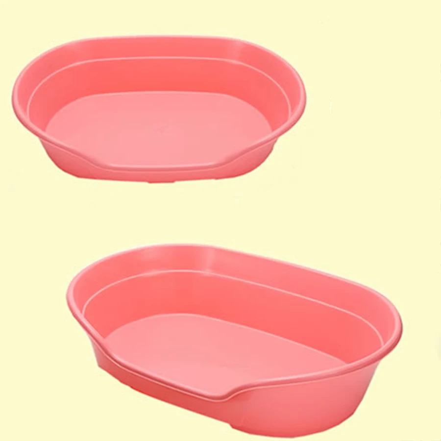 pink plastic dog bed