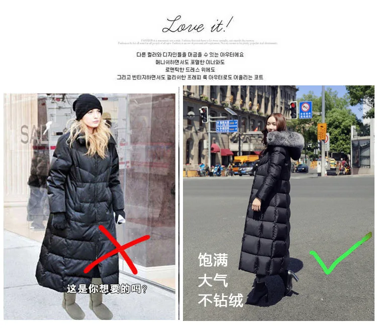 Winter ultra light duck down jackets women new style large wool collar slim lady jacket fashion thickened long female coat