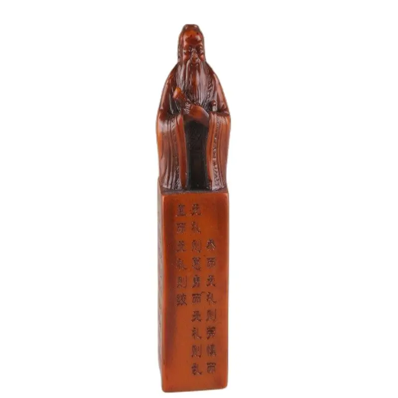 

China Shoushan Stone Old Hand Carved Seal Statues Kongzi Statue