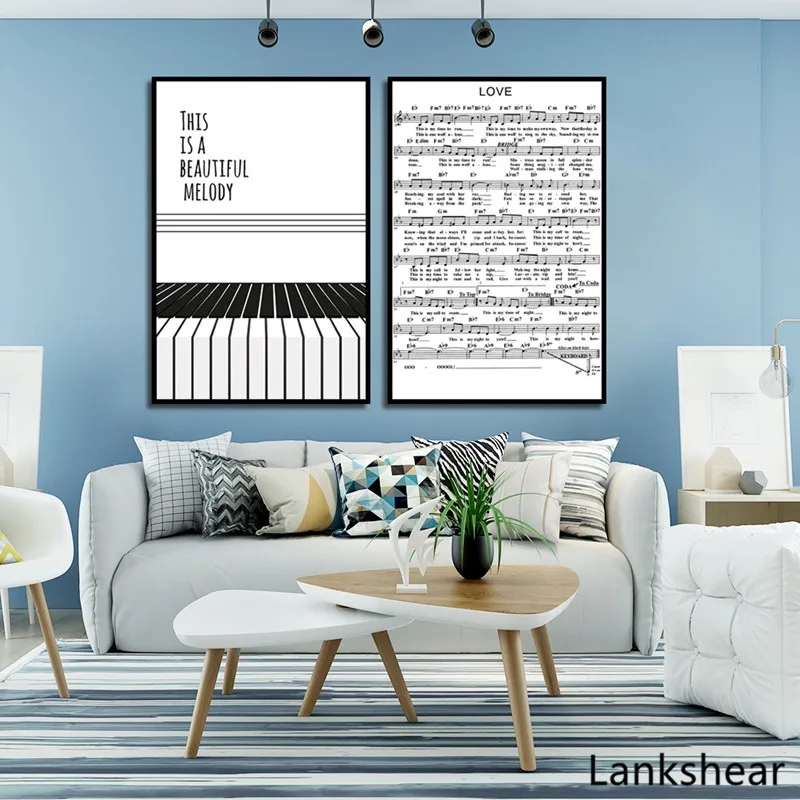

Motivational Music Quotes Wall Art Prints A4 Poster Piano Canvas Painting Modular Pictures Home Decor For Living Room Unframed