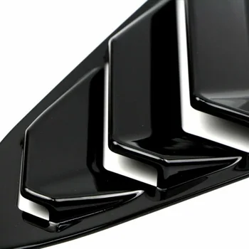 

1Pair Decoration Trim Quarter Window Louver Cover Glossy Black ABS Plastic