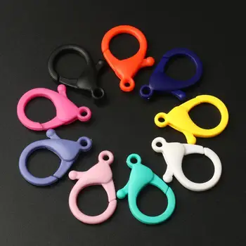 

20pcs Colorful Plastic Lobster Clasp Hooks Clips Connectors for Jewelry Making DIY Mask Chains Accessories 36x12mm