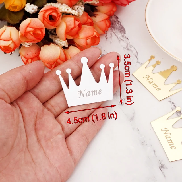 50 pieces Personalized Crown Customized Size Table Centerpieces Decor  Baptism Baby Shower Birthday Party Favors