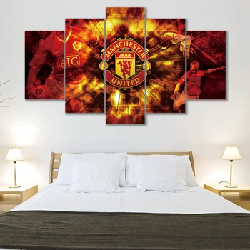 

Home &Room Bedroom Decorative Painting New Fashion 5PCS Football Team Star Posters Canvas Print Picture Wall Art Posters
