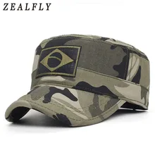 Мужские шапки в стиле милитари с вышитым бразильским флагом, камуфляжная хлопковая бейсболка для мужчин