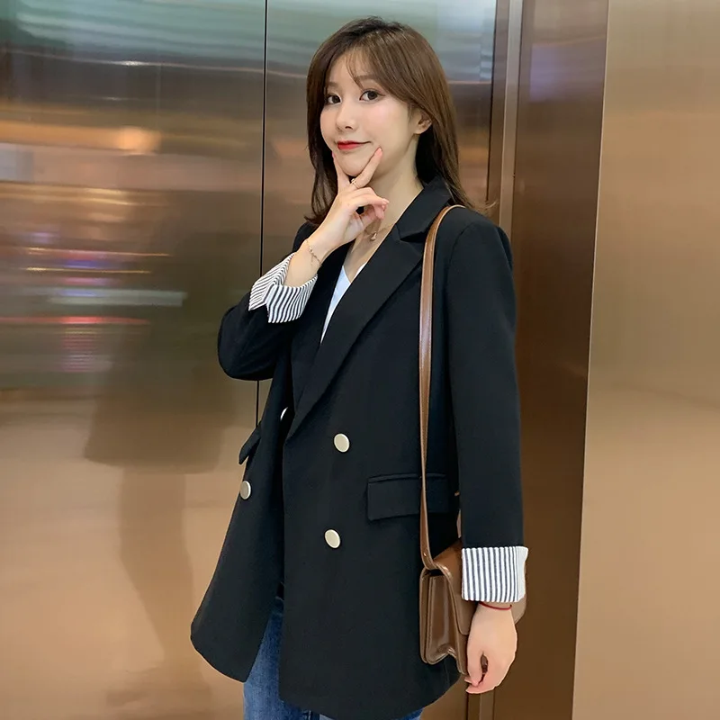 

Simple Elegant Suit Jacket 2019 New Style Summer Wear Korean-style Loose Thin Casual Mid-length Suit Women's