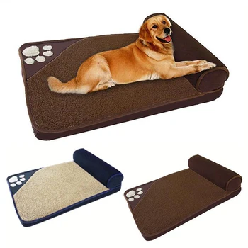 

New large dog house sofa removable warm pet mat cat kennel four seasons washable square pillow dog bed dog nest supplies