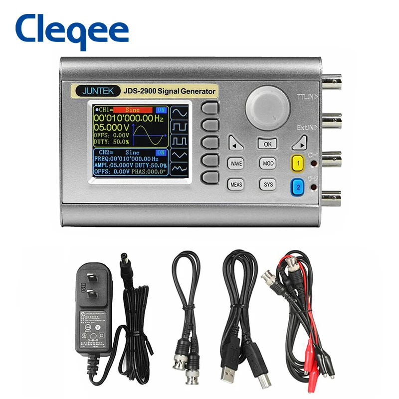 Генератор сигналов Cleqee JDS2900 40 МГц DDS цифровое управление Двухканальный