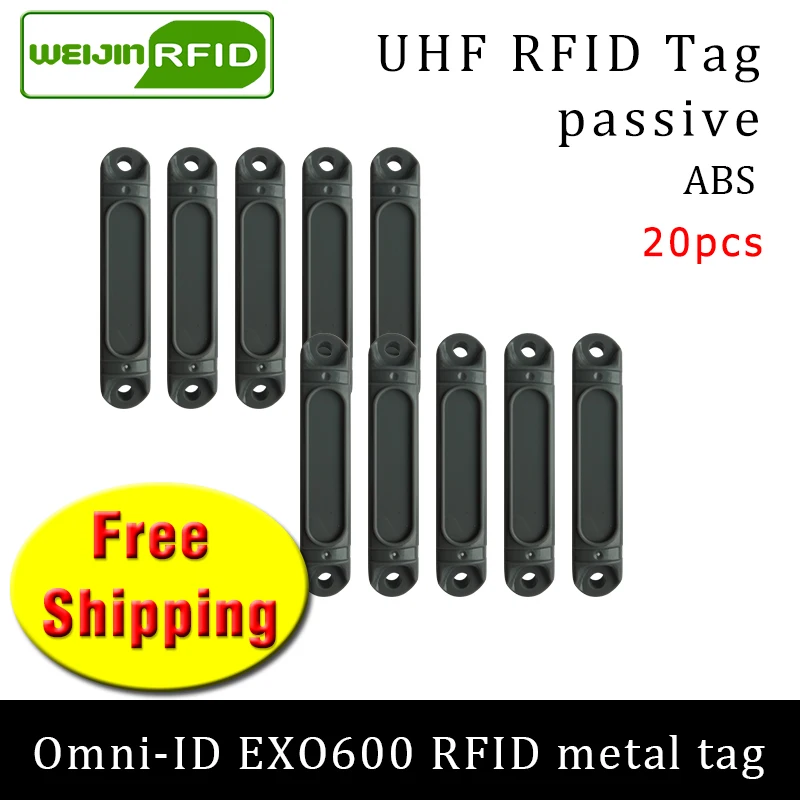 UHF RFID Метка omni ID EXO600 915 м 868 МГц Impinj Monza4QT EPC 20 шт. Бесплатная доставка Прочный ABS смарт