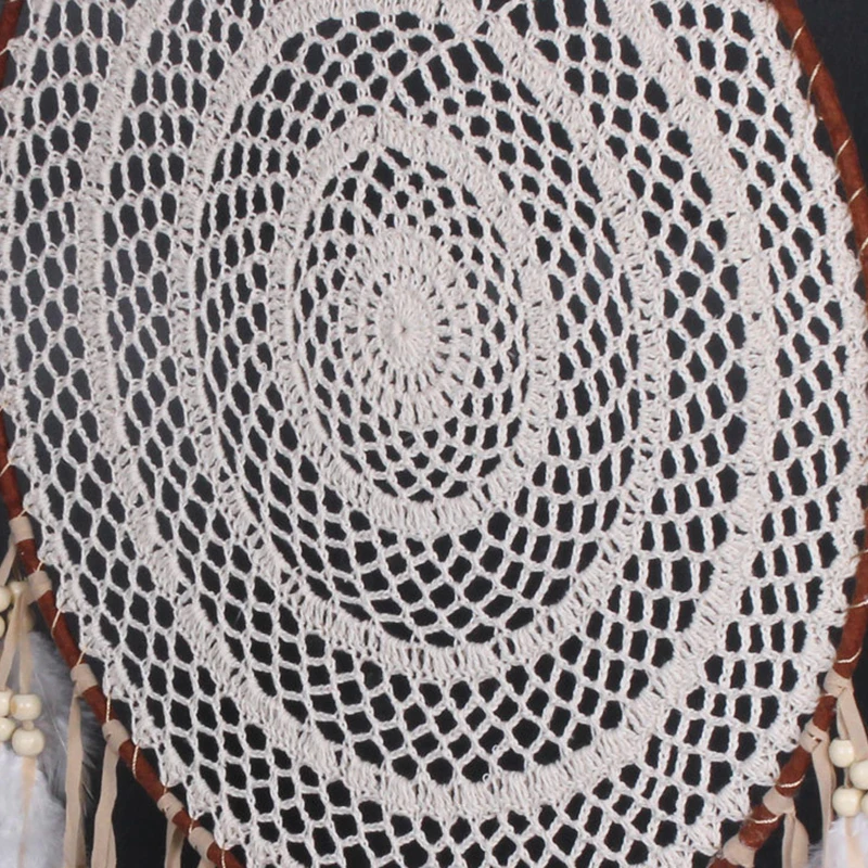 

Large Dream Catcher Floral Car Pendant Interior Gift Circular Feather 110cm Handmade Cotton