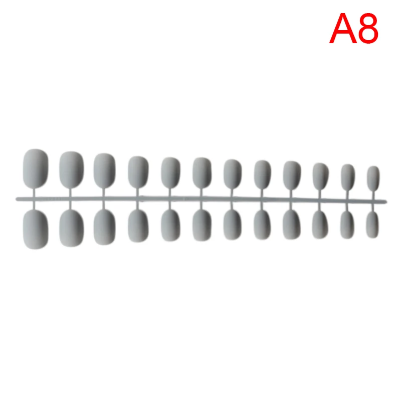 type A8 24 шт, матовые накладные ногти, серые, короткие, коричневые, Круглые, зеленые матовые накладные ногти, красные, классические, черные, фиолетовые - Цвет: type A8