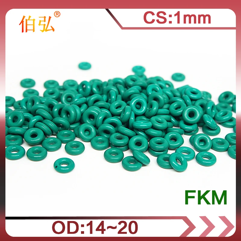 

Фторруглеродное уплотнительное кольцо 10 шт./лот FKM уплотнение CS 1 мм OD14/15/16/18/19/20 мм уплотнительное кольцо