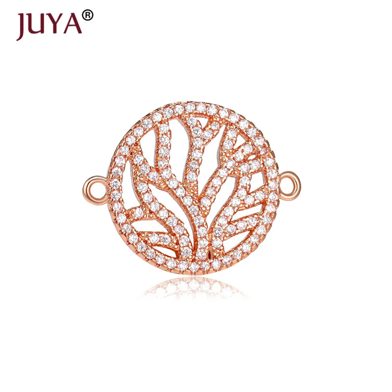 rose gold Роскошный циркониевый Кристалл Ювелирная фурнитура модный дракон/Слон/бабочка/Бесконечность/Ангел/дерево подвески соединительные приспособления - Цвет: rose gold