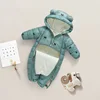 2022 Winter Warm New Born 3M 6M 9M 12M 70 80 90 100cm Toddler Infant Hooded Jumpsuit Overalls Coat Plus Velvet Baby Boy Rompers ► Photo 2/6