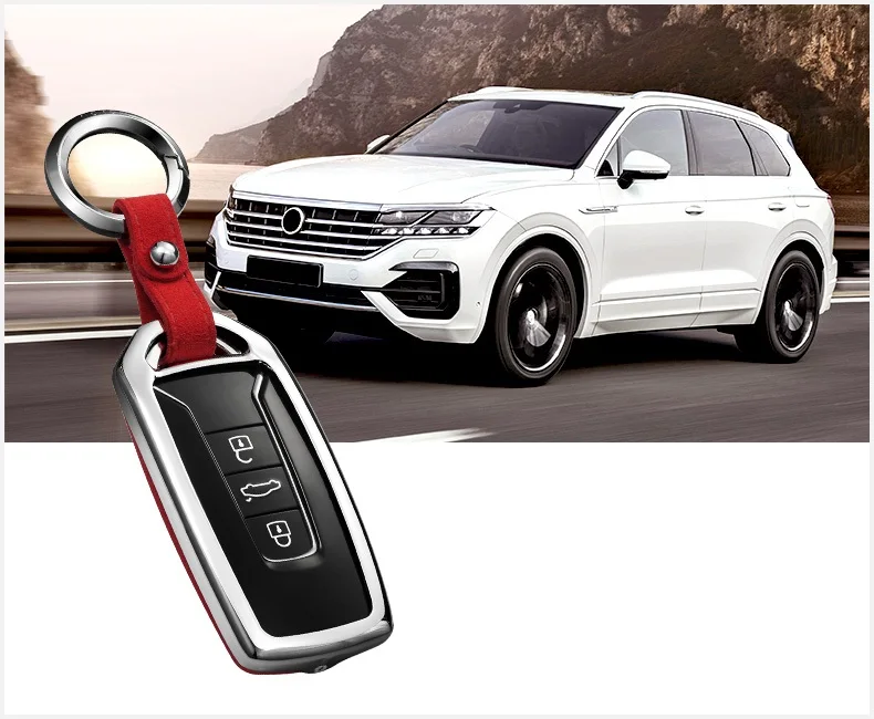 Замшевый меховой цинковый сплав автомобильный чехол для ключей для Volkswagen Touareg smart shell аксессуары брелок прочный
