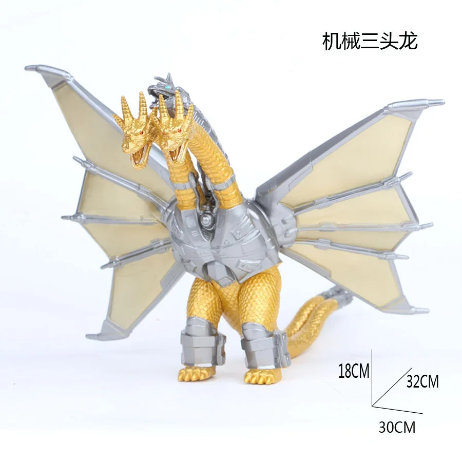 18Cm Godzilla King Ghidorah Gold King Of Monsters Mechanical 3 Head Dragon Godzilla King Ghidorah Action Figure Collection Toy