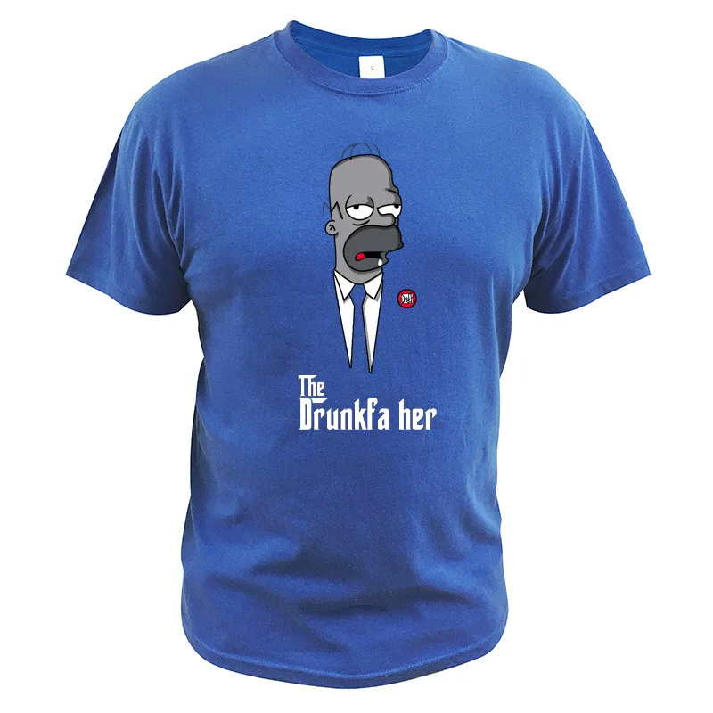 Футболка для отца пьяна Симпсон с крутым костюмом Удобная Camiseta хлопок ЕС Размер забавная футболка с героями мультфильмов