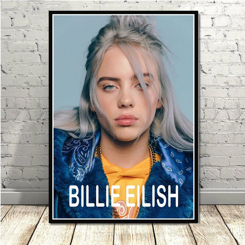 Горячая Billie Eilish музыкальная певица поп-звезда плакаты и принты картины на стене холст живопись декоративная домашний декор Куадрос