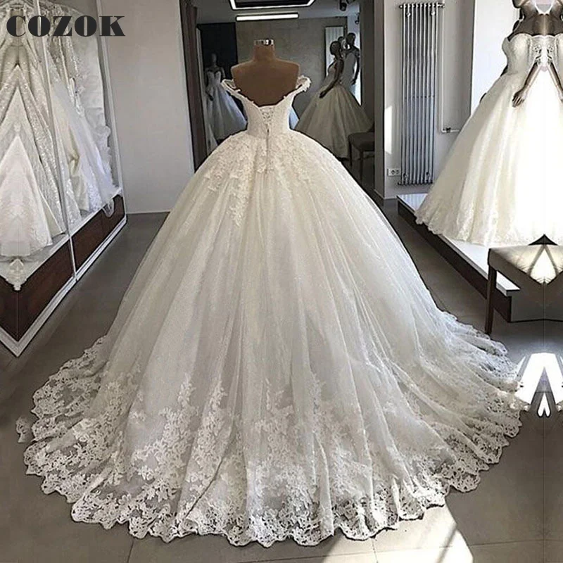 grace kelly wedding dress Vintage Wedding Dresses for Women Ball Gown V-neck Puffy Tulle Lace Beading White/Ivory Elegant Formal Bridal Gowns CO117 summer wedding guest dress