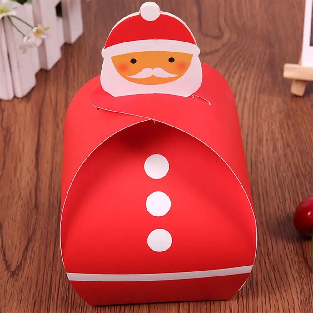 10pcs Christmas Candy Box Portable Chocolate Cases Xmas Theme Pattern Gift Boxes For Home Party Festival Party Supplies