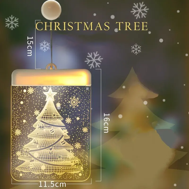 3D акриловая цветная лампа, новинка, Рождественская елка/снежинка/Лось, USB питание, светодиодный, для фестиваля, романтическое украшение, подарки, ночник, светильник, струны