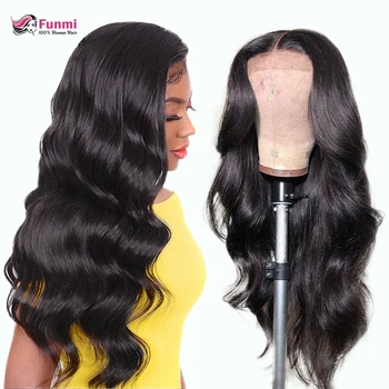 

Funmi Hair Body Wave Lace Front Wigs For Women Malaysian 150% 180% 250% Density Straight Lace Front Human Hair Wigs Pre-Plucked