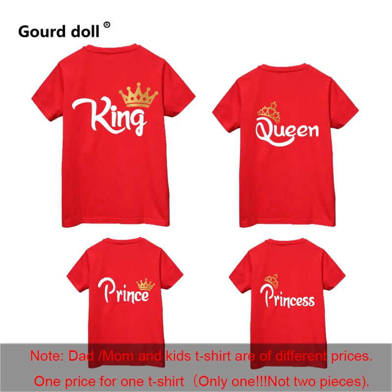 Ropa a juego para Familia, Camiseta con estampado de letras para madre, padre, hija, hijo, Chico, familia, rey, reina, 1 unidad