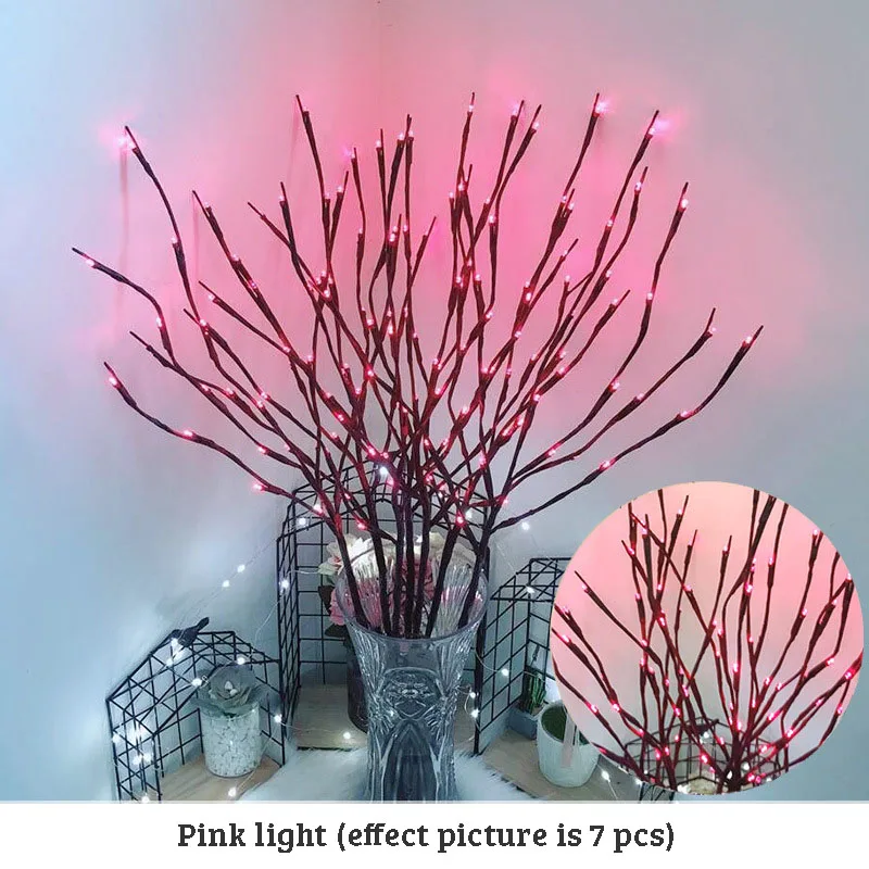 20 Bulbs LED Willow Branch Lights 77cm Vase Filler Willow Twig Home Christmas Party Garden Decoration Wedding Decorative Lights