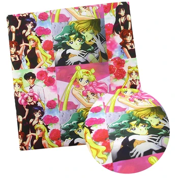 

50*145cm Patchwork Cartoon Printed Polyester Cotton Fabric for Tissue Kids Home Textile for Sewing Doll Clothes Girls,c2918