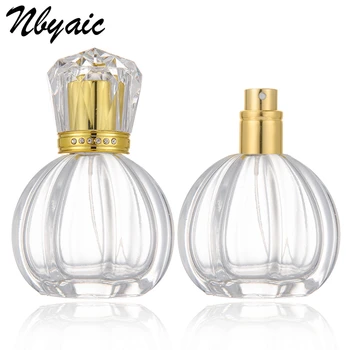 

Nbyaic 50pcs crystal bottle with gold cap and diamond high-end perfume bottle glass empty bottle 50ml spray sub-bottle