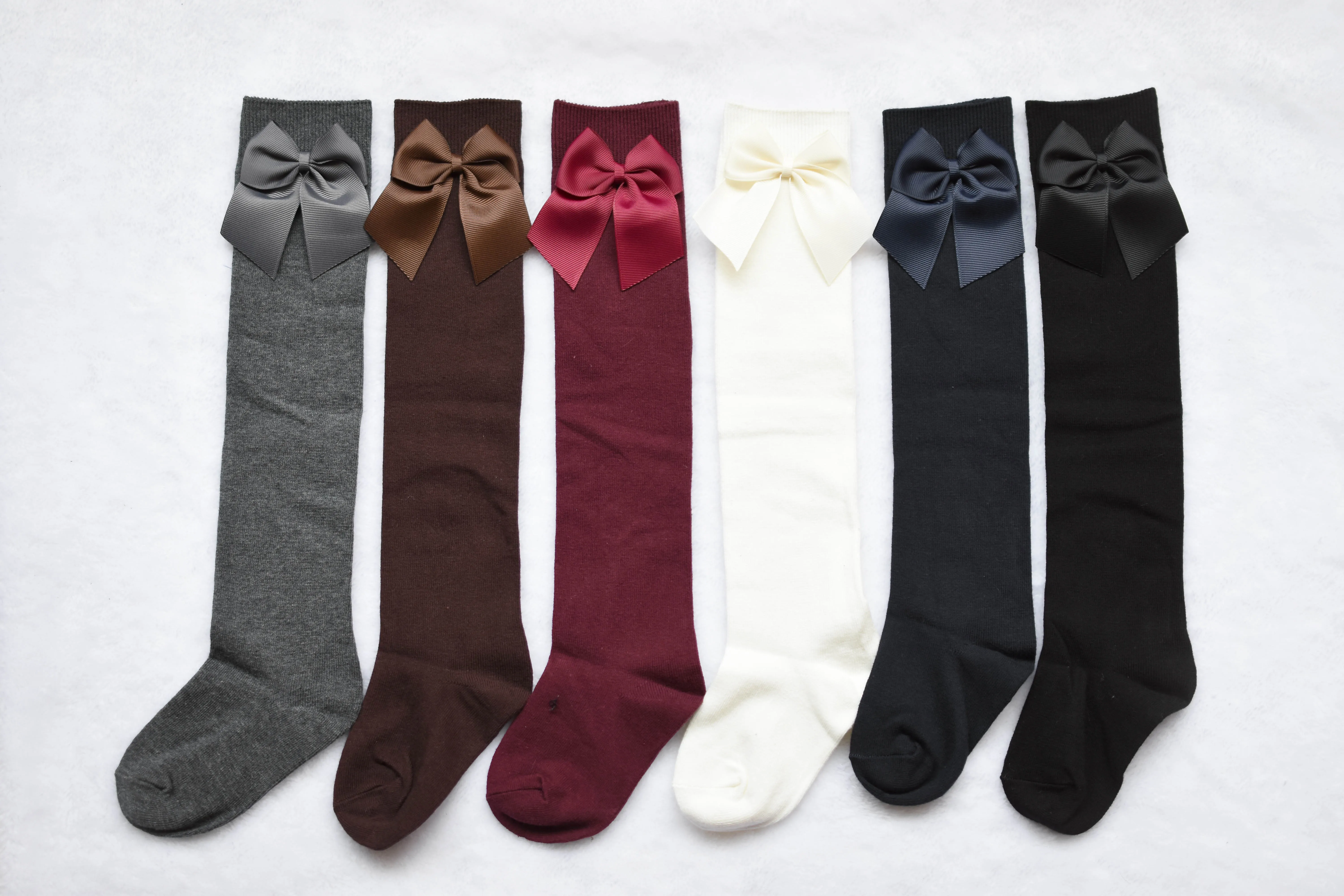 Children's Girl's Royal Style Bow Knee High Socks Baby Toddler Bowknot Socks Kid's Thighhighs Over Knee Sock Sox 3-11Y