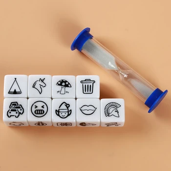 

Talking Story Dice Educational Toy Metal Box / Bag English Rules Family/ Evening Fun Imagine Educational Toys For Kids Learning