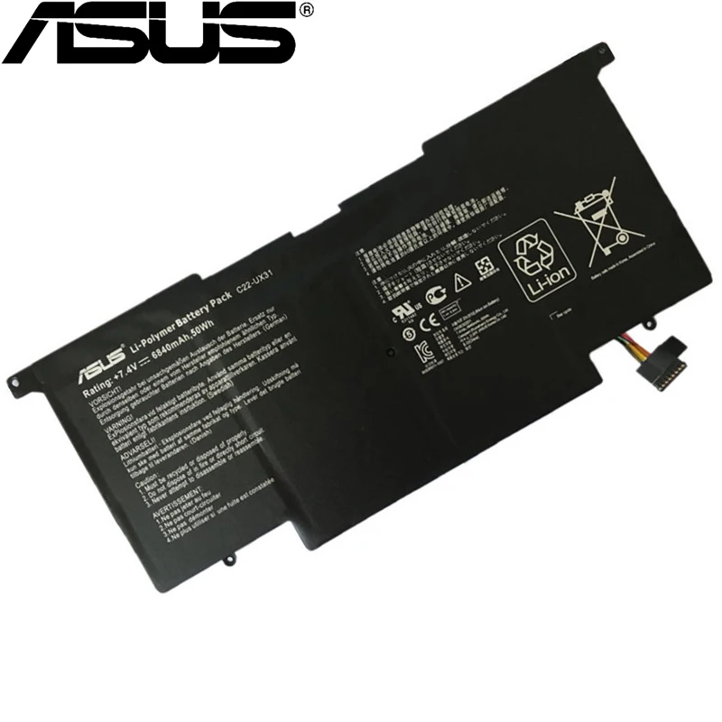 

ASUS Original 6840mAh C22-UX31 Laptop Battery C21-UX31 C22-UX31 C23-UX31 For ASUS UX31 UX31A UX31E UX31A-R4004H 7.4V 50Wh