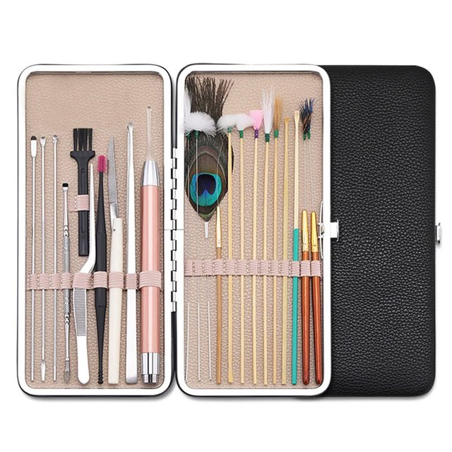 Ear Pick Set Earwax Kit Ear Wax Removal Spoon Ear Care Tools For Ear Massage Adult Earpick Ear Picker With LED Light