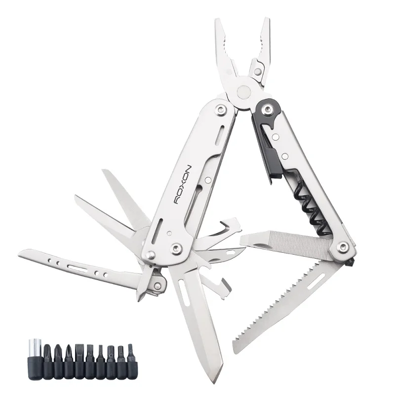 Roxon S801s Multitool Outdoor Camping Tools Folding Plier Scissors Screwdriver bits Multifunctional Plier Saw new version