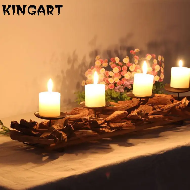 Wooden Log Candle Holders