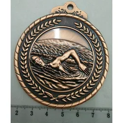 Médailles de natation unisexes, médailles de natation en métal, médaille de jeux, récompense de la capacité de Communication scolaire/du développement de la confiance en soi 