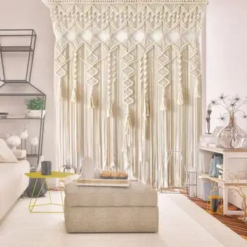 

Handmade Wall Hanging Curtain Creative Indoor Bohemian Macrame Woven Wall Hanging Curtain For Studio Room Home Wall Decor